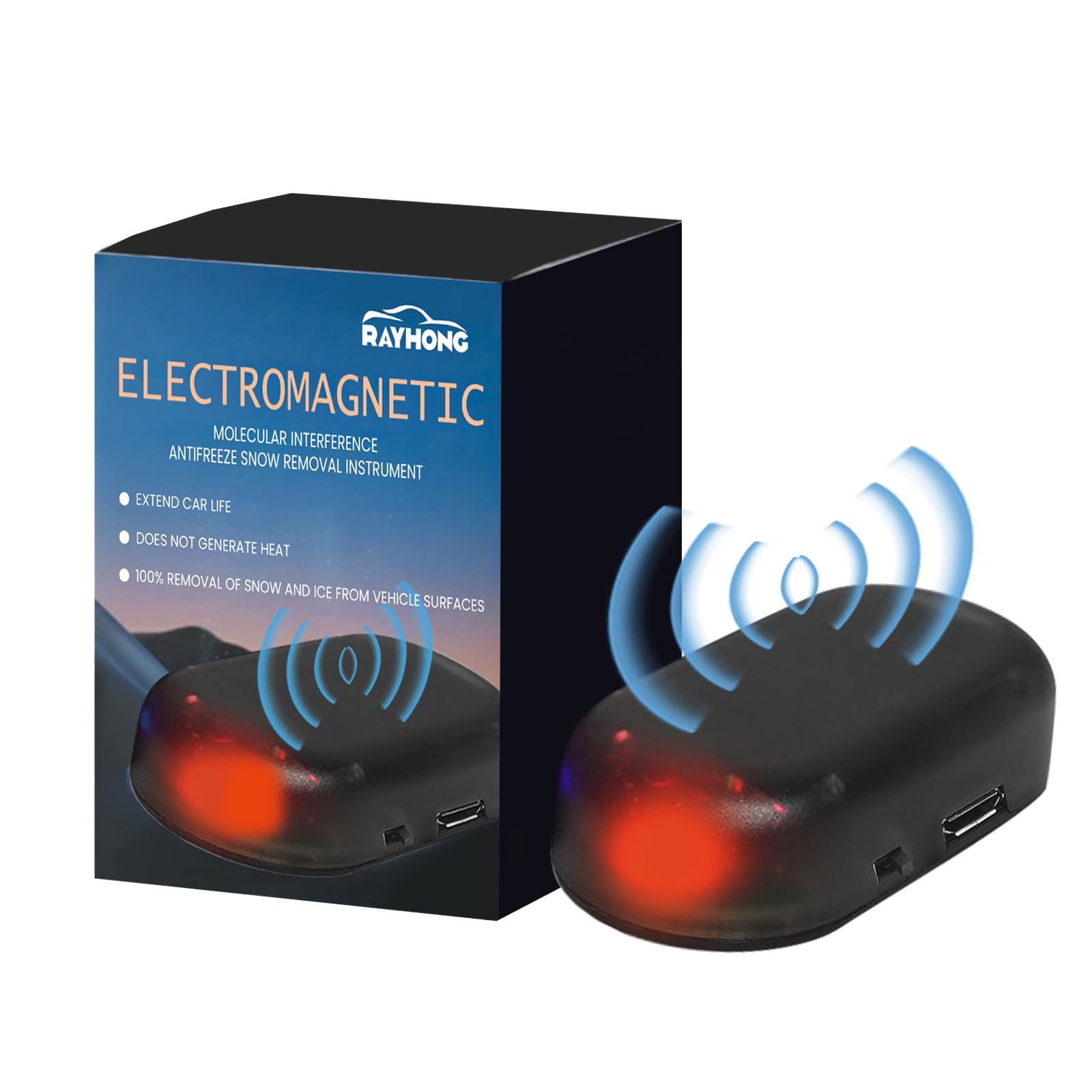 Elektromagnetische Molekulare Interferenz Frostschutzmittel Schneeräumungsinstrument Solarbetriebener Enteiser für Autos, tragbare und energieeffiziente Lösung für Winterfahrsicherheit (1) von Dan Dan