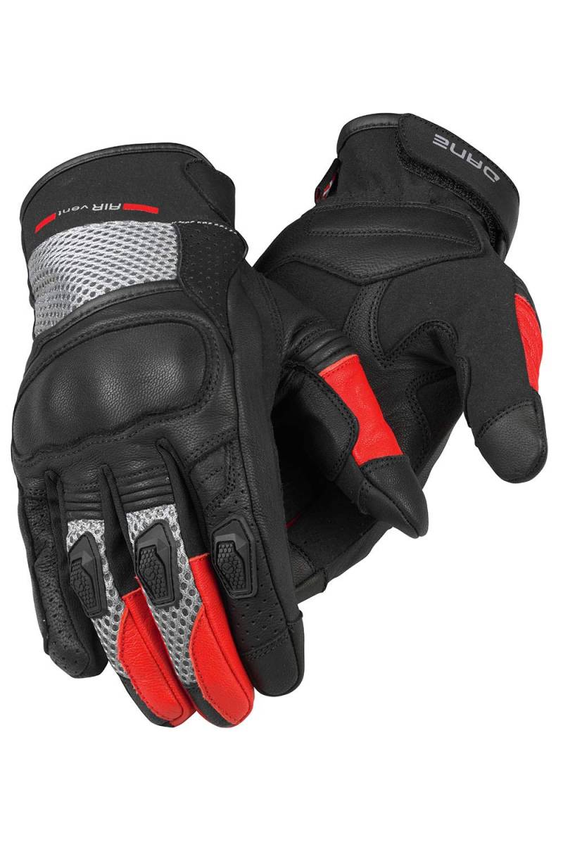 Dane KIMI Motorradhandschuhe Sommer Größe XL, Farbe schwarz/rot/hellgrau von Dane