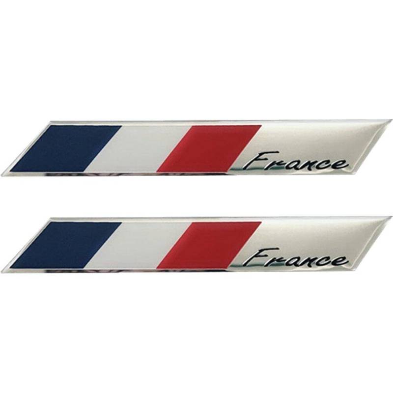 Danlai 3D-Metall Frankreich Fahnenflagge Autoaufkleber Abziehbilder 2pcs/Paar Selbstklebender Auto Motorrad Dekor Aufkleber Auto-außenzubehör von Danlai