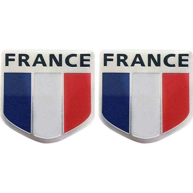 Danlai 3D-Metall Frankreich Fahnenflagge Autoaufkleber Abziehbilder 2pcs/Paar Selbstklebender Auto Motorrad Dekor Aufkleber Auto-außenzubehör von Danlai