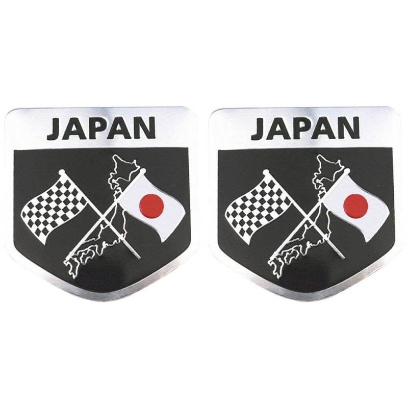 Danlai Japanische Flaggenauto -Aufkleber -abziehbilder 2pcs 3D Aluminium Körper Aufkleber Auto Motorrad Dekor Aufkleber Auto Styling Accessoires von Danlai