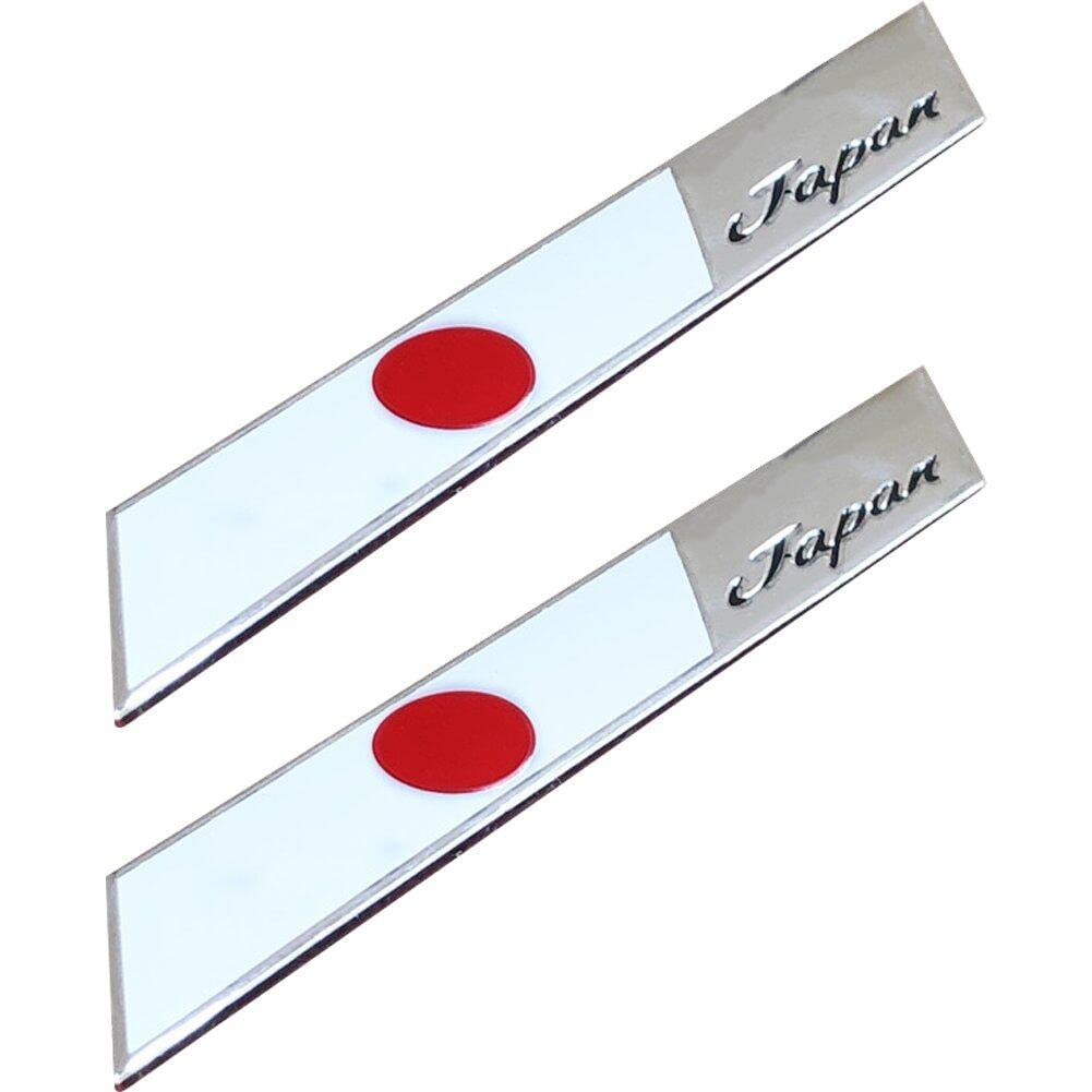 Danlai Japanische Flaggenauto -Aufkleber -abziehbilder 2pcs 3D Aluminium Körper Aufkleber Auto Motorrad Dekor Aufkleber Auto Styling Accessoires von Danlai