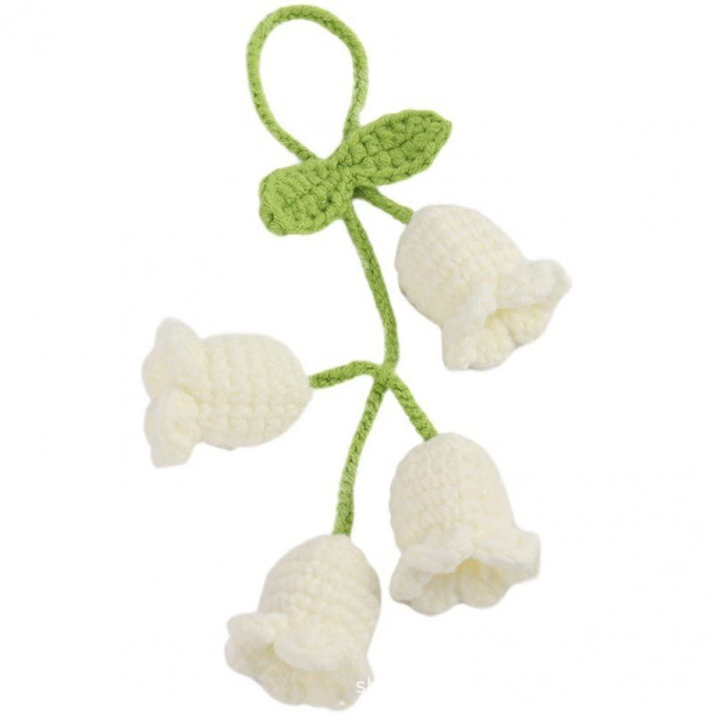 Häkel Bluebell Anhänger Auto Hanging Ornament Künstliche Blumen Auto Rückspiegel Hängende Reizzubehör von Danlai