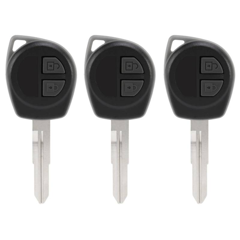 Darmlly 3X 2-Knopf Uncut Remote Key FOB Fall für Alto SX4 Schwarz von Darmlly