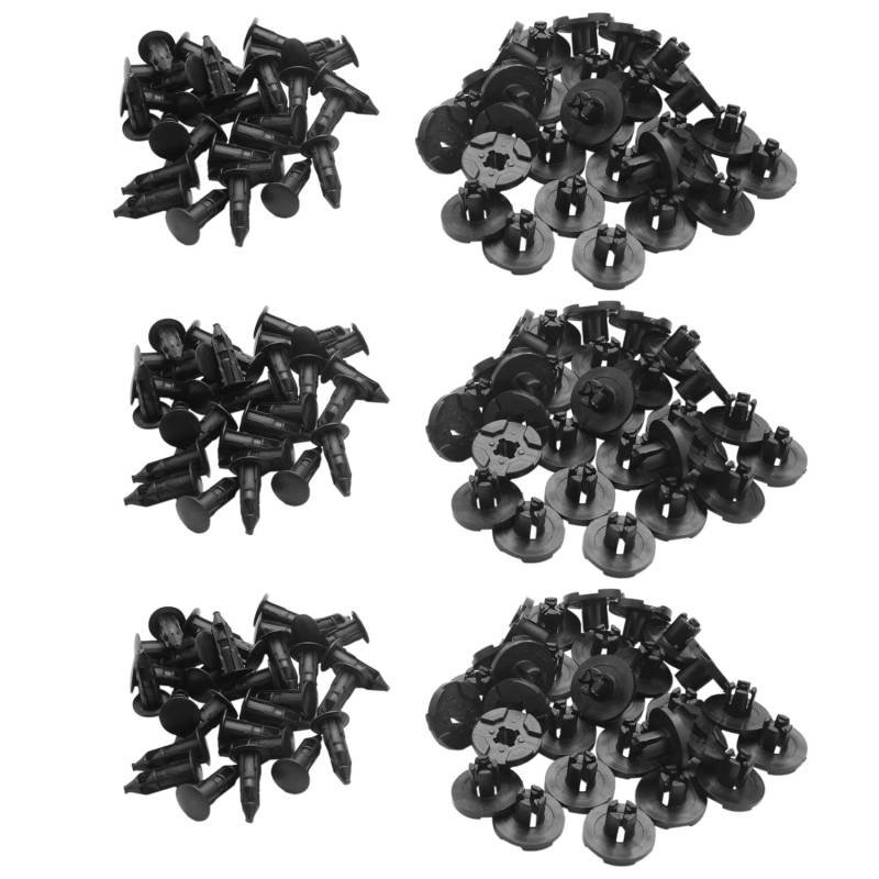 Darmlly 90 Stueck Kunststoff Teile 8 mm Schwarzes Loch Bumper Niet Clip Verschluss von Darmlly