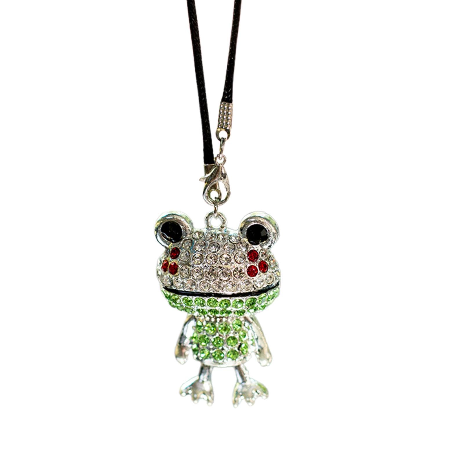 Auto-Hängeornament – ​​Frosch Zum Aufhängen Am Rückspiegel | Frosch-Charm-Anhänger Mit Strass | Zubehör Zum Aufhängen Von Autospiegeln | Innendekorationen Lustig Für Autoanhänger-Dekorationswerkzeuge von Darwaza