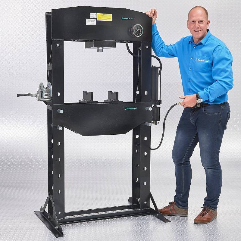 Datona Werkstattpresse 50 t mit Handwinde + 8-teiliges Stempelset von Datona