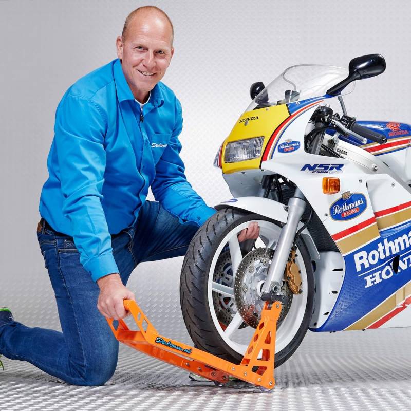 Motorrad Montageständer Frontheber Motorradheber MotoGP Vorderrad - Orange von Datona