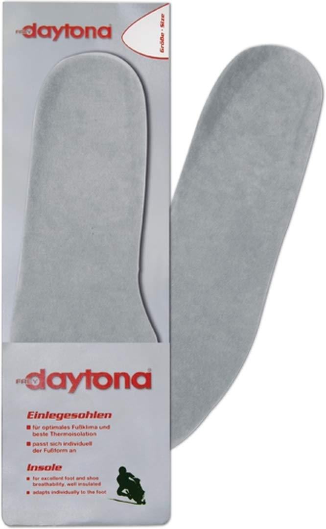 Daytona Einlegesohlen für Motorradstiefel, Grau, Polyamid, EU 44, Herren, Unisex, Mittelgroßer Bogen, 44 cm, Motorradfahrer, Einlegesohle von Daytona