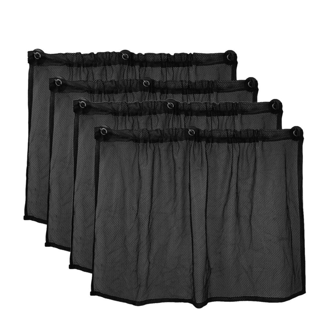 Dciustfhe 4Pcs 75 X 50cm Auto Schwarz Netz Sonnenschutz Saugnapf Seitenfenster Vorhang von Dciustfhe