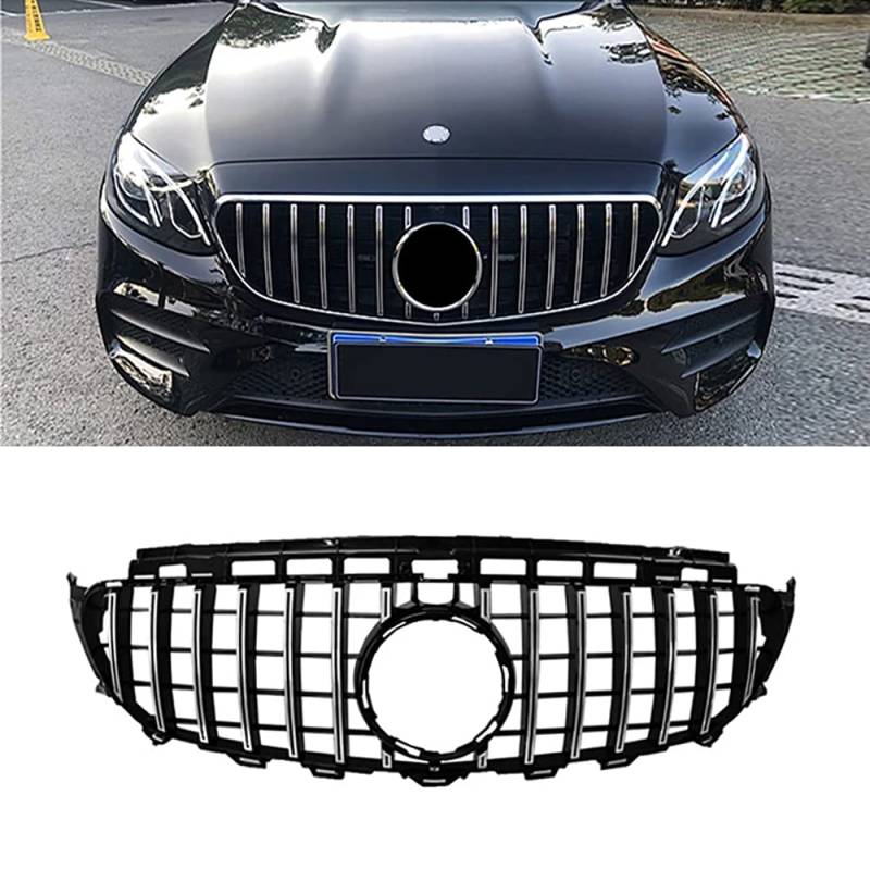 Dciustfhe Auto Front Nieren Kühlergrill Grill Stoßstangen, für Mercedes Benz E Class W213 E63 E200 E300 E320 C238 AMG GT R 2016-2019 ABS Gitter Doppelsteg Mesh Hood Luftansauggitter,Silver Style von Dciustfhe