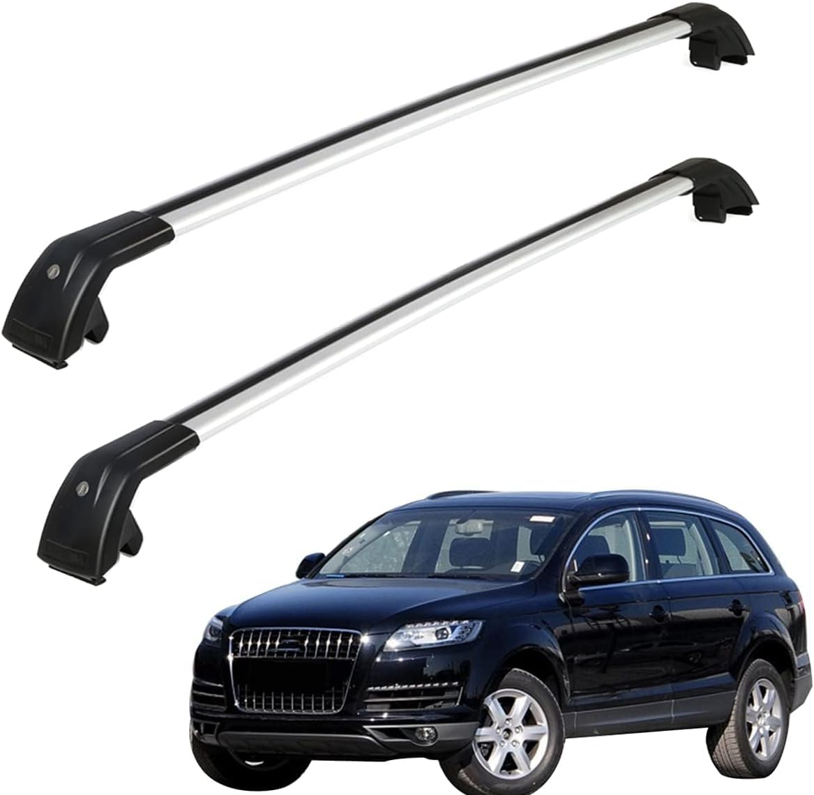 2 Stück Auto Dachträger für Audi Q7 2007-2014, Dachreling Rack Gepäck Querträger Relingträger Gepäckablage Dachgepäckträger von DdaiXQ