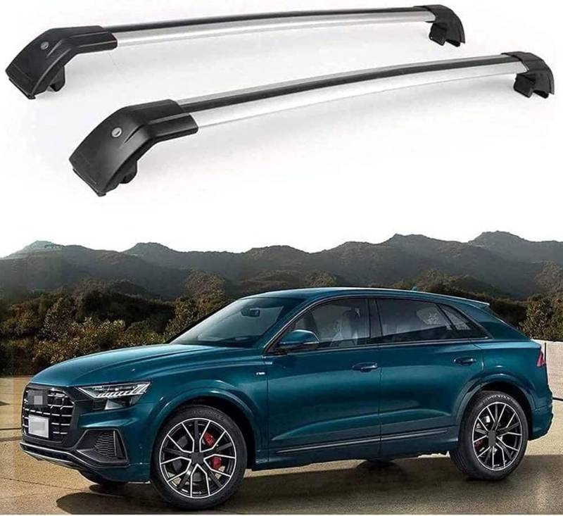 2 Stück Auto Dachträger für Audi Q8 2019 2020, Dachreling Rack Gepäck Querträger Relingträger Gepäckablage Dachgepäckträger von DdaiXQ