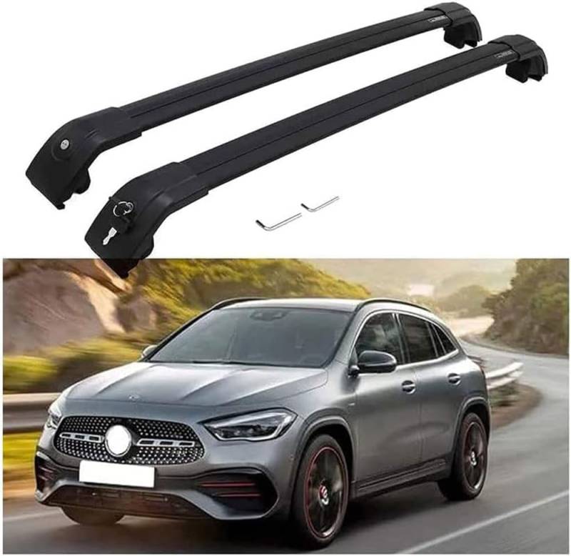 2 Stück Auto Dachträger für Benz GLA X156 2014-2019, Dachreling Rack Gepäck Querträger Relingträger Gepäckablage Dachgepäckträger von DdaiXQ