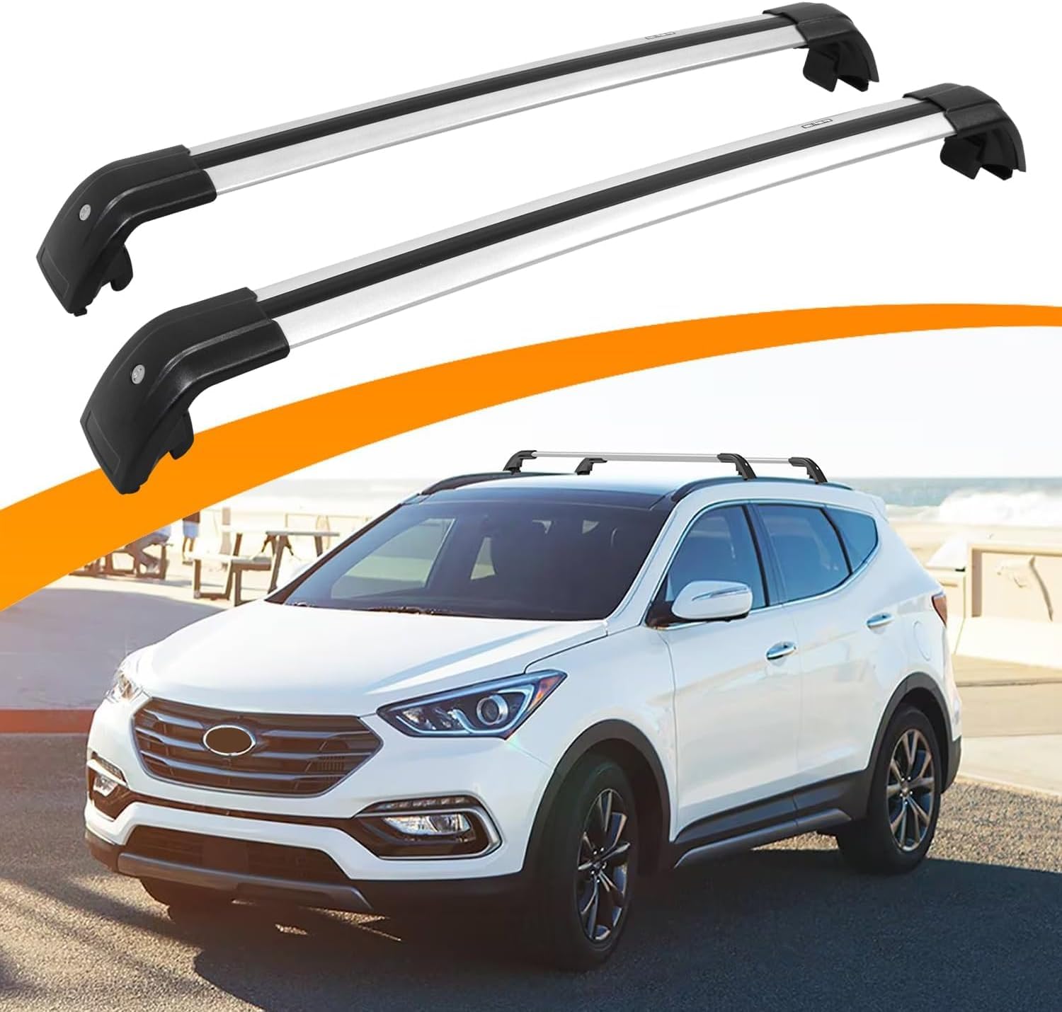 2 Stück Auto Dachträger für Hyundai Santa Fe Sport 2013-2018, Dachreling Rack Gepäck Querträger Relingträger Gepäckablage Dachgepäckträger von DdaiXQ