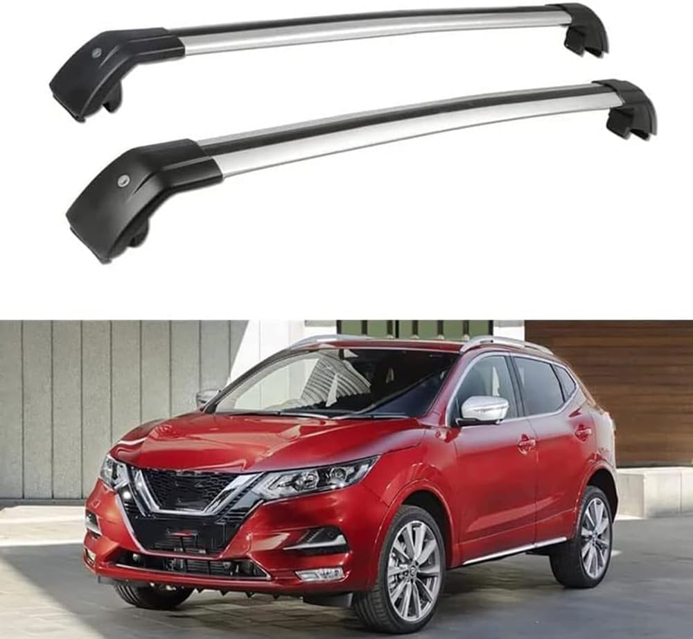 2 Stück Auto Dachträger für Nissan Qashqai Rouge Sport 2017-2020, Dachreling Rack Gepäck Querträger Relingträger Gepäckablage Dachgepäckträger von DdaiXQ