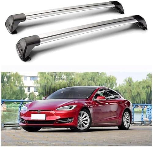 2 Stück Auto Dachträger für Tesla Model S Sedan with Pano Roof 2016-2020, Dachreling Rack Gepäck Querträger Relingträger Gepäckablage Dachgepäckträger von DdaiXQ