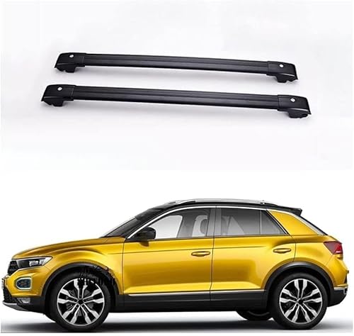 2 Stück Auto Dachträger für VW T ROC 2018 2019, Dachreling Rack Gepäck Querträger Relingträger Gepäckablage Dachgepäckträger von DdaiXQ