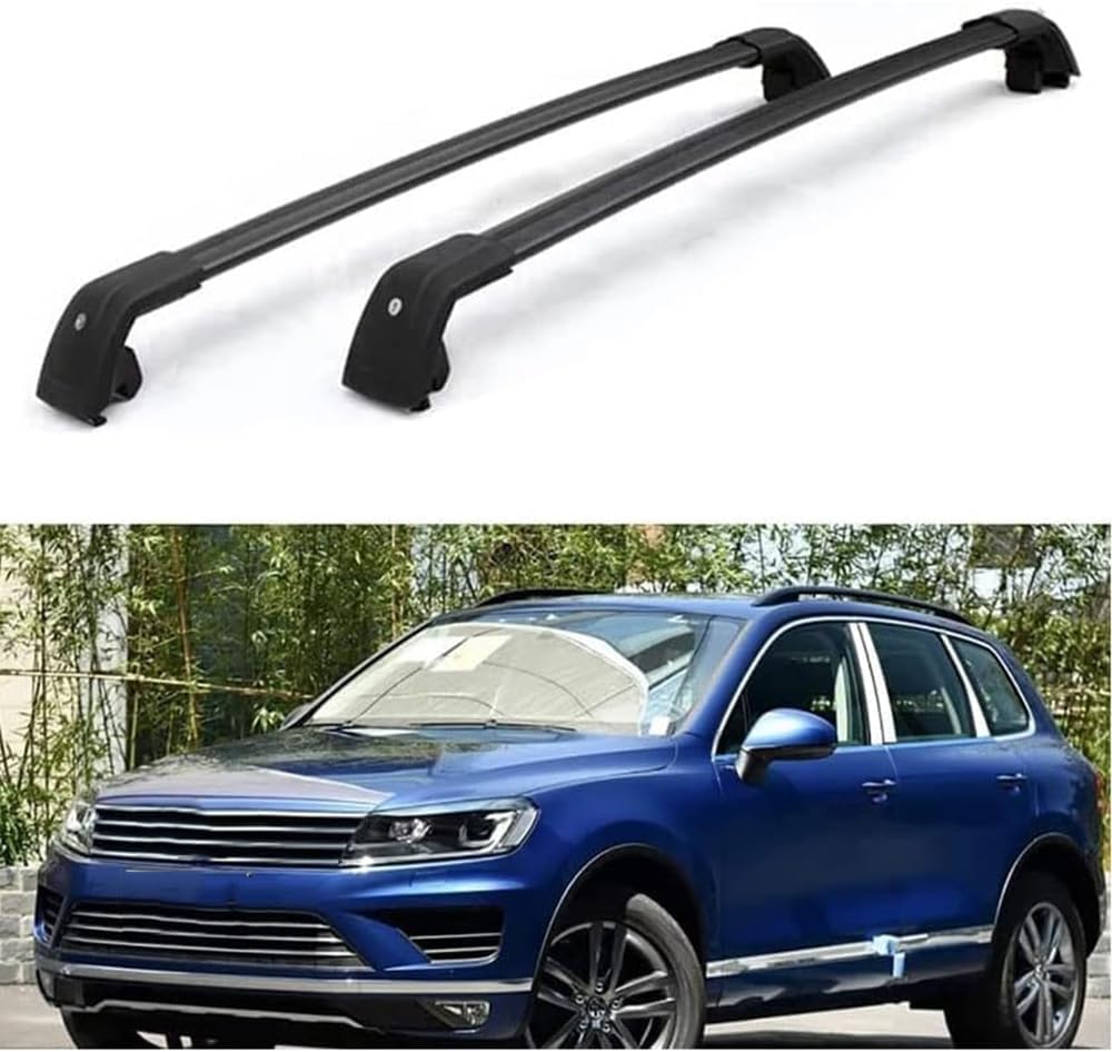 2 Stück Auto Dachträger für VW Touareg (7P5, 7P6) 2010-2018, Dachreling Rack Gepäck Querträger Relingträger Gepäckablage Dachgepäckträger von DdaiXQ