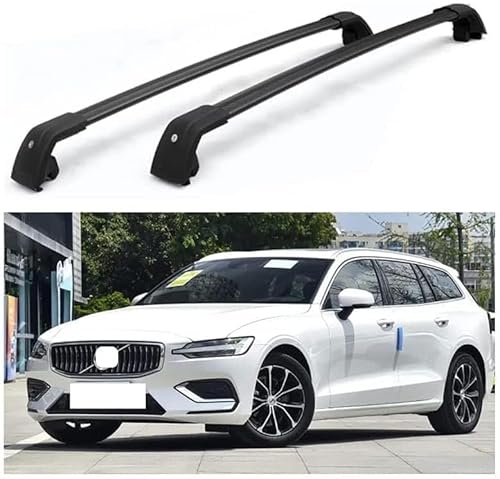 2 Stück Auto Dachträger für Volvo V60 CC 2010-2022, Dachreling Rack Gepäck Querträger Relingträger Gepäckablage Dachgepäckträger von DdaiXQ