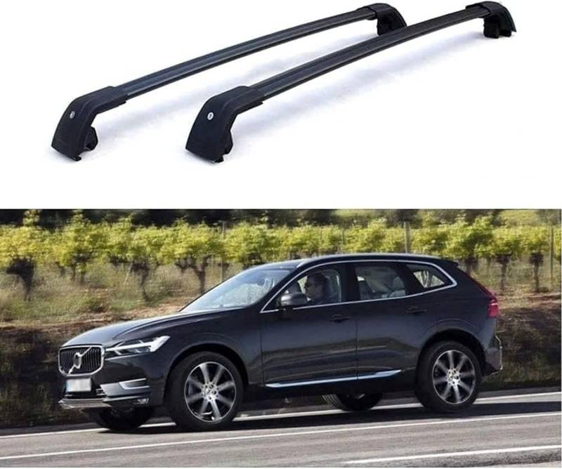 2 Stück Auto Dachträger für Volvo XC60 2018 2019 2020, Dachreling Rack Gepäck Querträger Relingträger Gepäckablage Dachgepäckträger von DdaiXQ