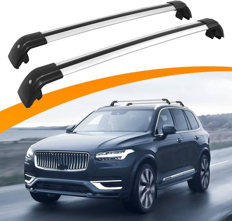 2 Stück Auto Dachträger für Volvo XC90 2015-2023, Dachreling Rack Gepäck Querträger Relingträger Gepäckablage Dachgepäckträger von DdaiXQ