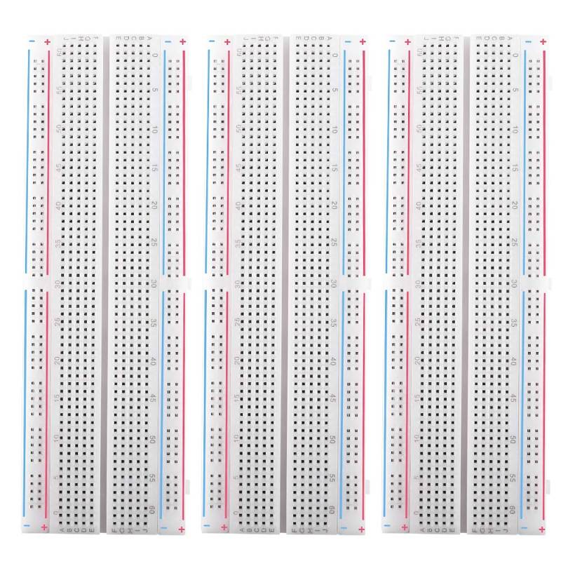 Dealikee 3er Breadboard, 830 Pin Solderless Prototype PCB Board Kit für Proto Shield Distribution Verbindungsblöcke von Dealikee