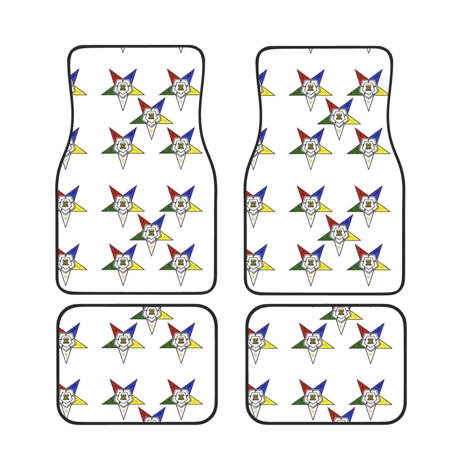 Fußmatten Set für Autos 4-teilig Trim-To-Fit Allwettermatten Auto Fußmatten für PKW LKW SUV Fahrzeug Sterne Eastern Stars von Decennit
