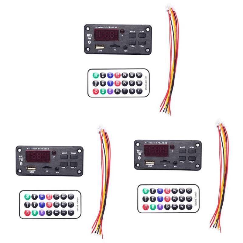 Decqerbe 3X Drahtlose Bluetooth MP3 WMA Decoder Board Fern Bedienung Spieler 12 V Audio Modul UnterstüTzung USB TF AUX FM Audio Radio Modul für von Decqerbe