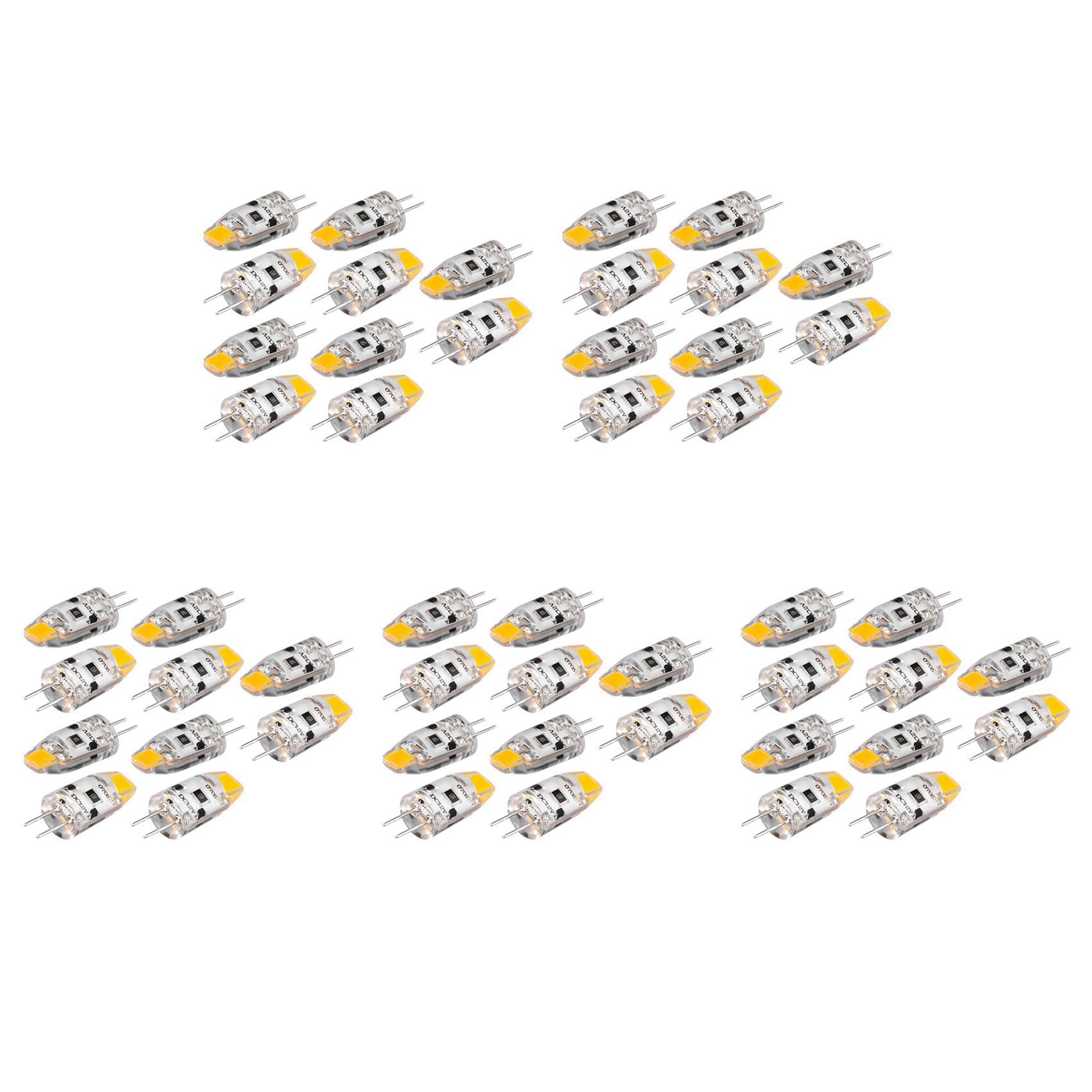 Decqerbe 50x G4 LED Birne 12V DC COB LED G4 Birne 1,5W 360 Abstrahl Als für 15W Halogen Lampe (Warm) von Decqerbe