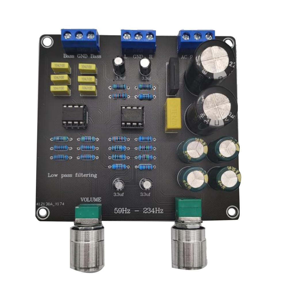 Decqerbe 59Hz-234Hz Tiefpassfilter Super Bass Crossover Board AC9V-12V Dual NE5532 Crossover- Stufenlos Einstellbar von Decqerbe