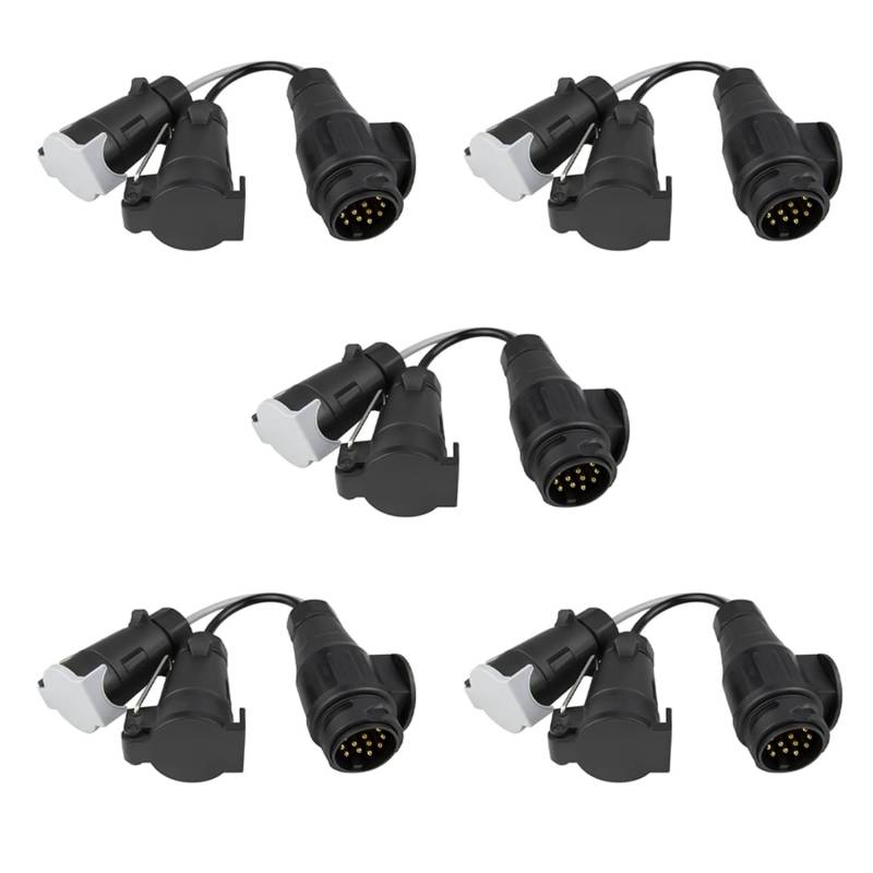 Decqerbe 5X Abschleppen Adapter 13-Poliger Stecker auf 7-Polige 12N + 12S Steckdose AnhäNger Kupplung Adapter Kabel für AnhäNger, Wohnwagen von Decqerbe