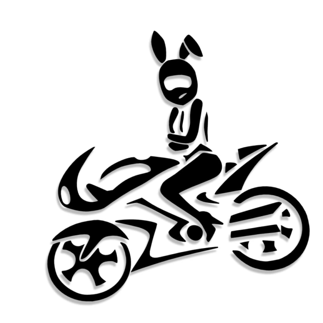 Decus Shop Motorrad Frau Sexy Bunny Hase 3001 // Sticker Aufkleber vers. Größe Farbe von Decus Shop