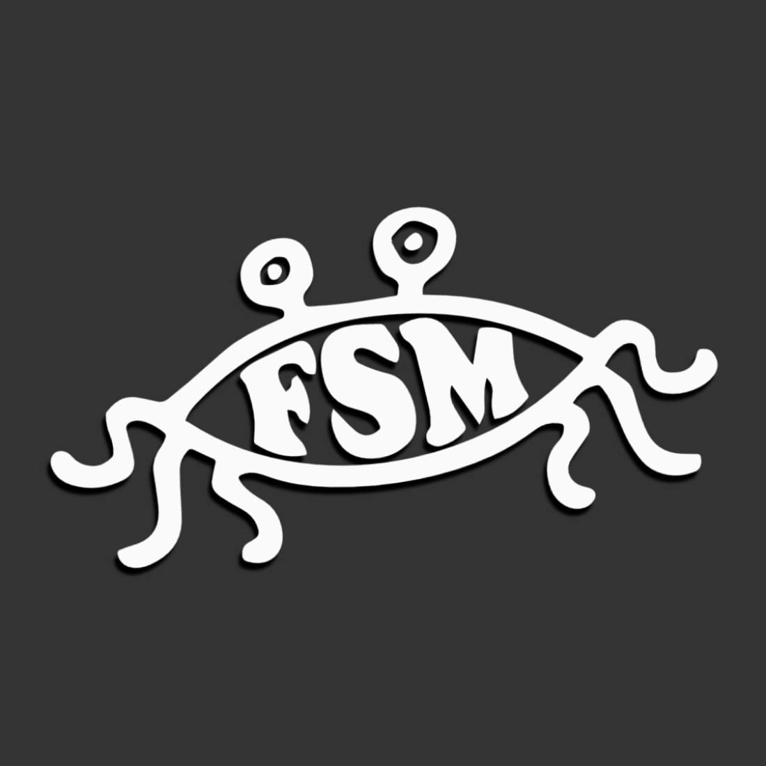 Decus Fliegendes Spaghettimonster Flying Spaghetti Monster - FSM XL 0137 (weiß) // Sticker OEM JDM Style Aufkleber von Decus