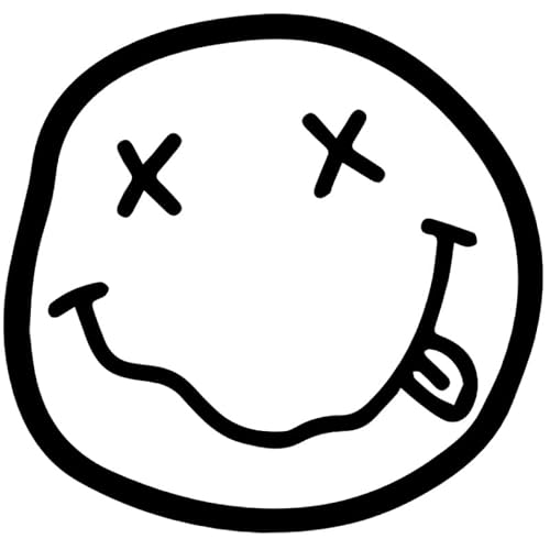 Decus Nirvana Smiley Face Grunge Kurt Cobain XXL 0166 (schwarz) // Sticker OEM JDM Style Aufkleber von Decus