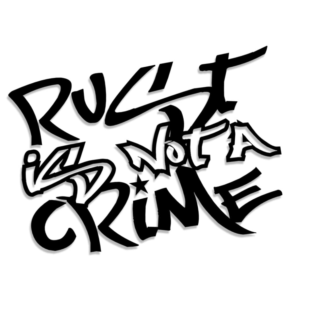 Decus Rust is NOT A Crime L 2367 (schwarz) // Sticker OEM JDM Style Aufkleber von Decus