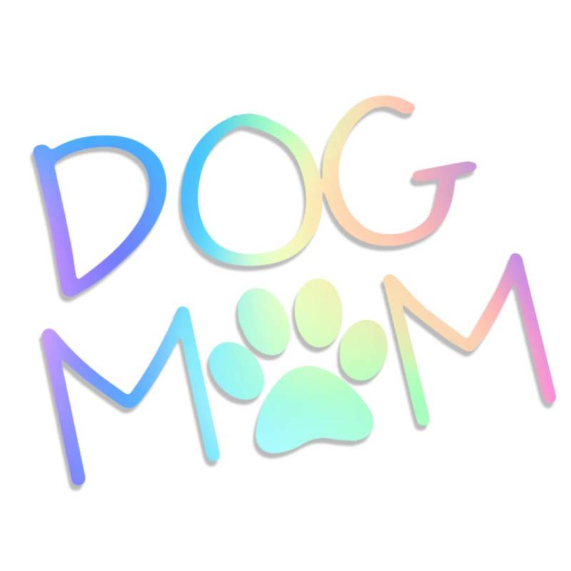 Dog Mom Paw XL 0252 (Oil Slick Hologramm) // Sticker OEM JDM Style Aufkleber von Decus