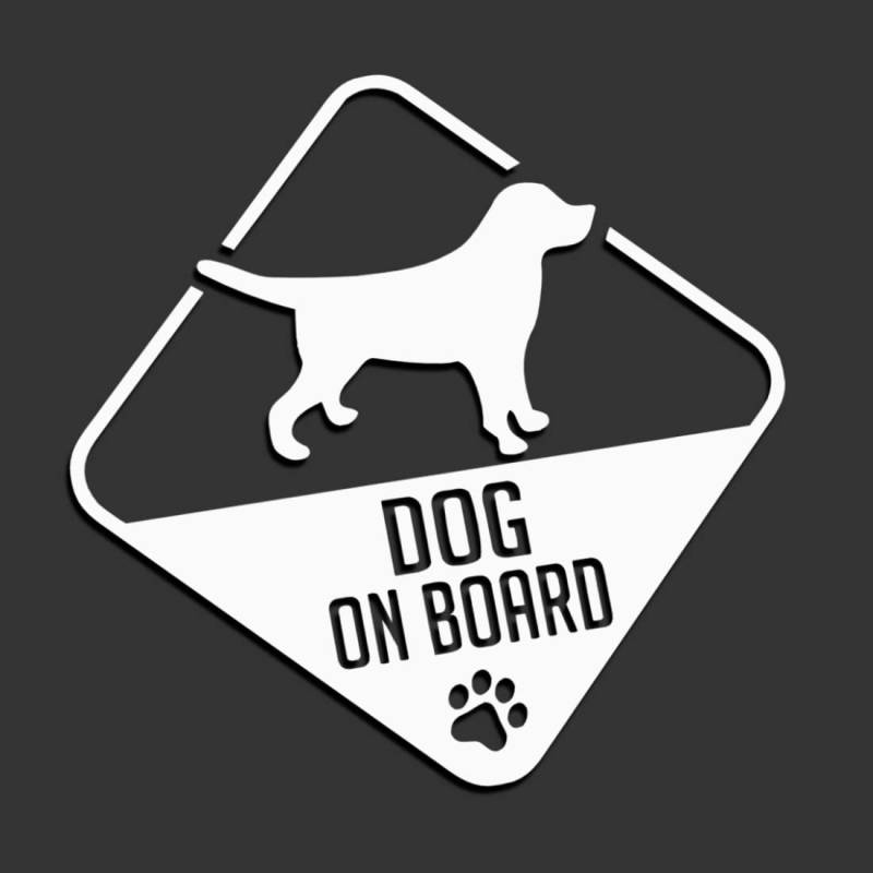 Dog on Board XXL 0232 (weiß) // Sticker OEM JDM Style Aufkleber von Decus