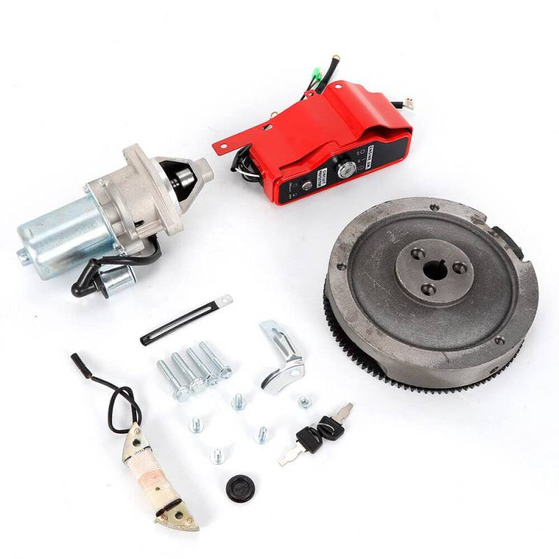 Schwungrad Elektrostart Kit, Anlasser Schwungrad Switch Schwungradmotor Zündung für Honda GX390 13 PS von DeeDuud