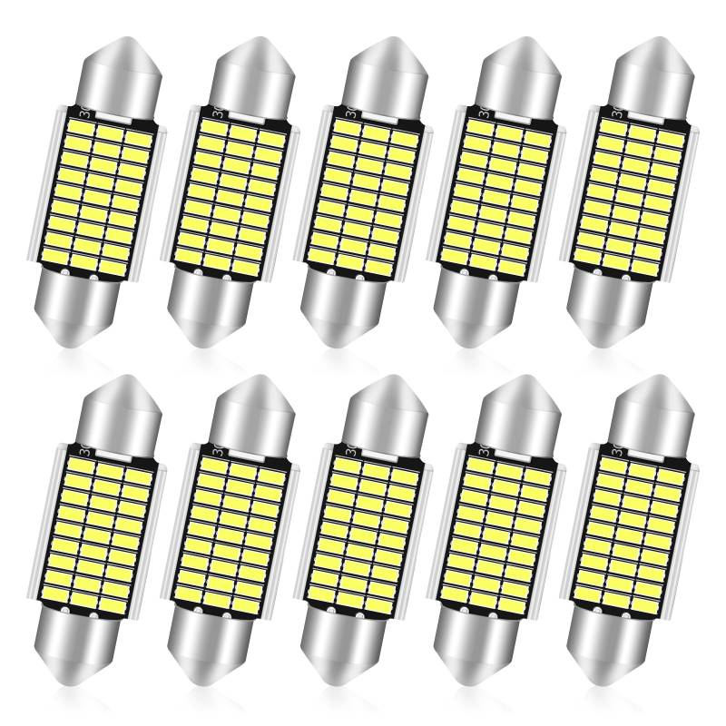 Defvnsy 36mm Soffitte Glühbirne 12V Weiße Innen Beleuchtung für Landschaft, Innenhof, Innen Außen (10 Stück) von Defvnsy