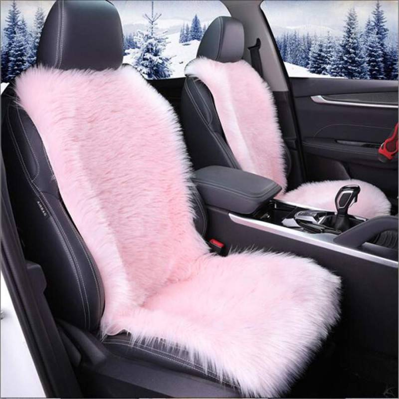 1er Sitzauflage Autositzbezug Auto Sitzbezug Lammfell Vordersitzbezug Universal (Pink) von Deike Mild