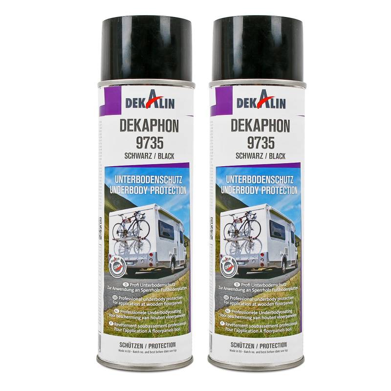 2x Dekaphon 9735 Unterbodenschutz Schwarz für Speerholz & Fußbodenplatten 500 ml ideal für Caravan und Wohnmobil von Dekaphon