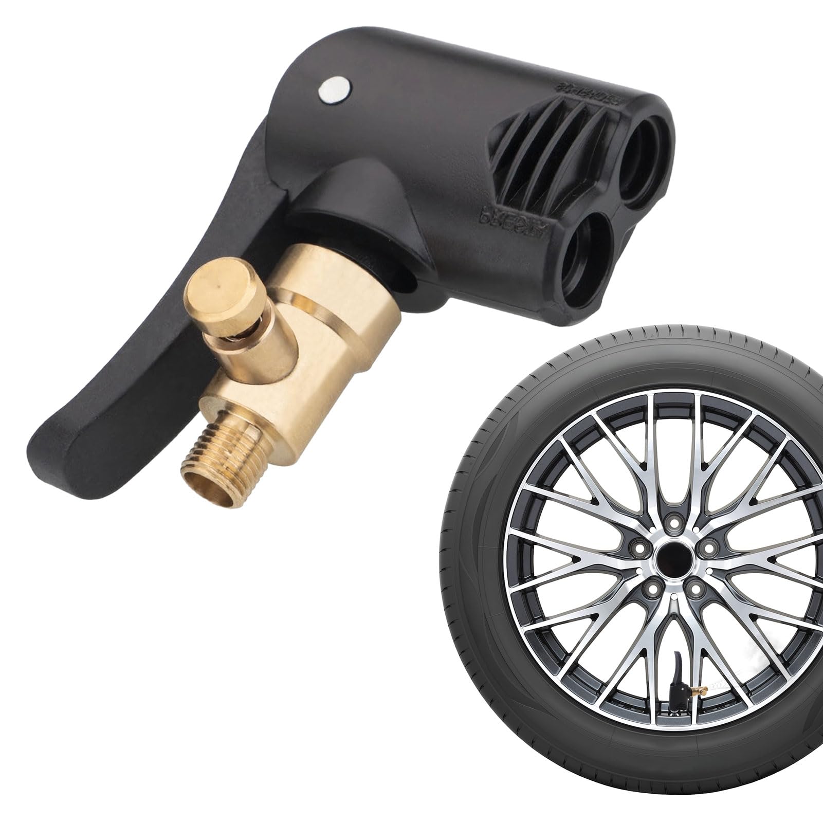 Dekefunan Gewindedüsen aus Messing Autoventil Hebelstecker,Hebelstecker Autoventil Adapter,Presta Ventil Adapter für Auto,Moto,Reifenfüller,Adapter Fahrradventil auf Autoventil(1 Stück) von Dekefunan