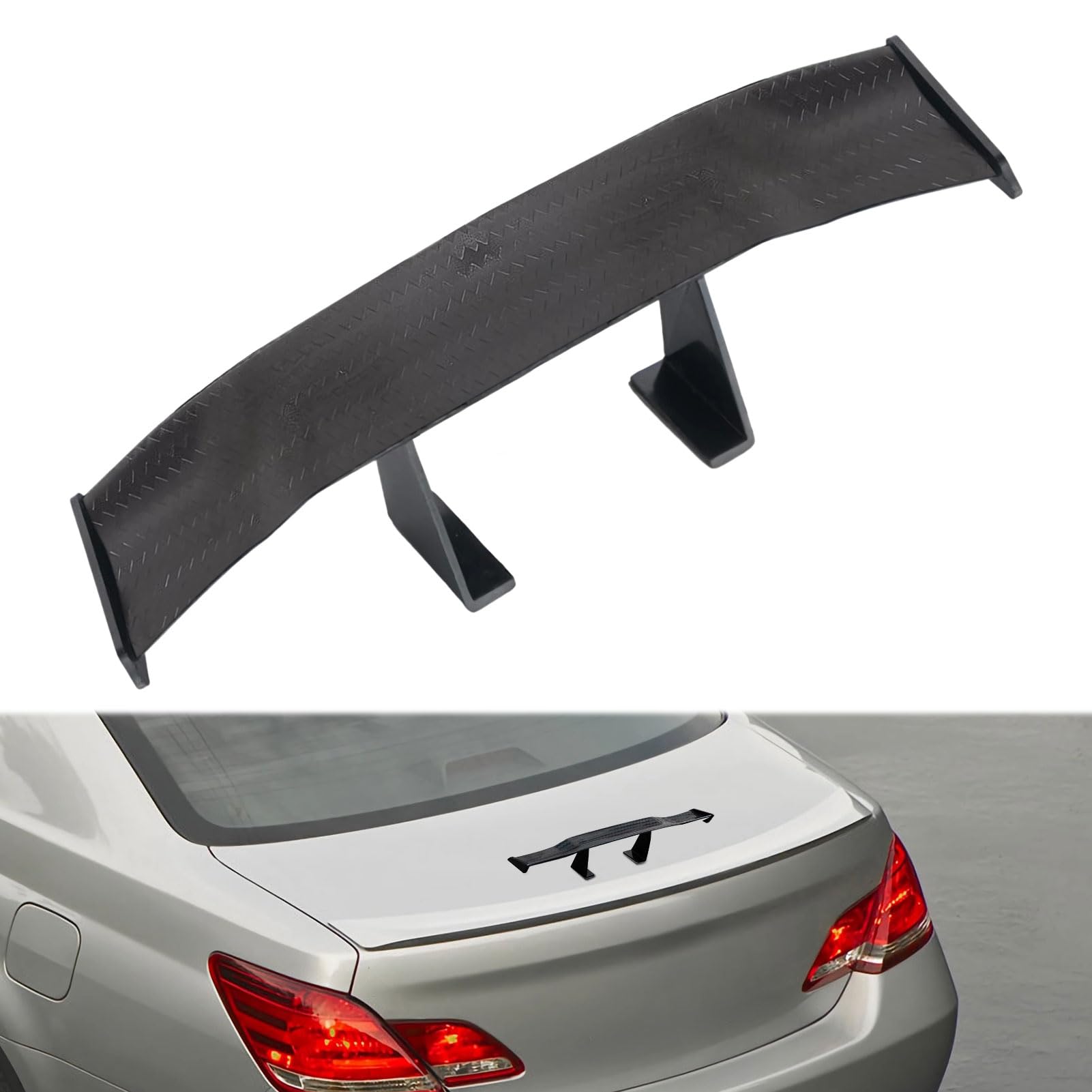 Universal Auto Mini Spoiler Wing,Mini Spoiler Auto zum Kleben,Mini Heckspoiler Ohne Perforation Fahrzeug Stabilität Schwanz Dekoration Carbon,Auto Mini Heckspoiler(Schwarz) von Dekefunan