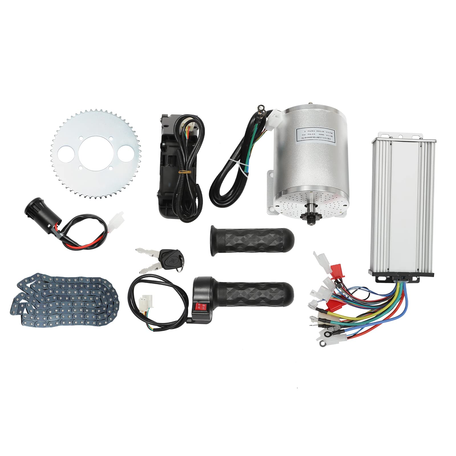 Brushless Motor Kit,3000W 72V Electric Brushless Conversion Kit mit Controller und Throttle, Fit Go Kart Scooter für E-Motorräder/Strandräder/Go Karts/modifizierte Fahrräder von Dekltus