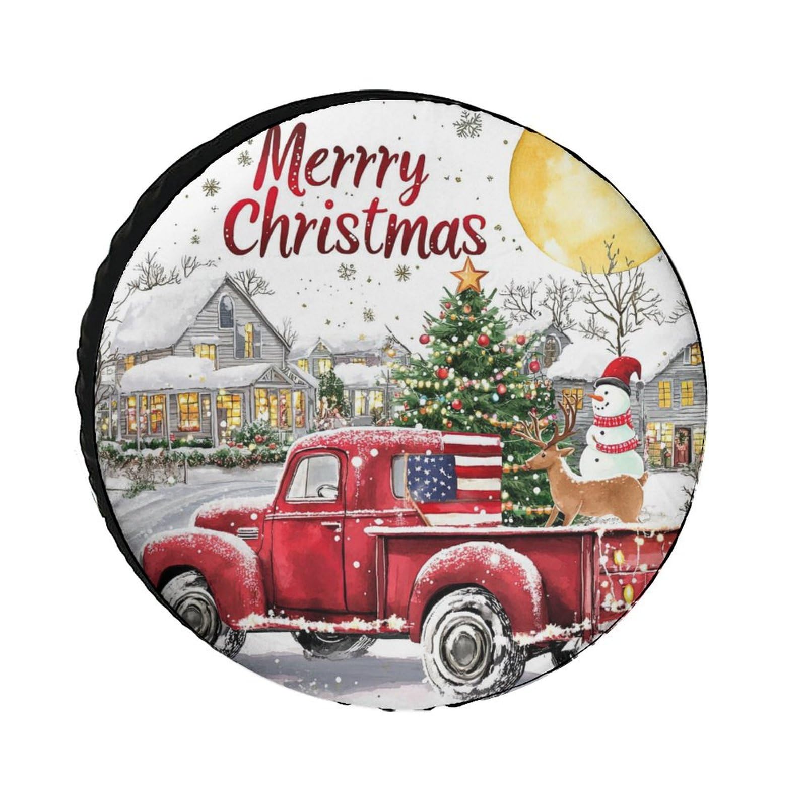 Merry Christmas Ersatzreifenabdeckung, Weihnachtsmann-Radschutz, Weihnachtsgeschenke, Druck, wasserdicht, staubdicht, passend für Anhänger, Wohnmobil, SUV, LKW, Reise, Camper von DeliBest