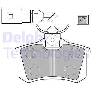 Delphi Bremsbelagsatz, Scheibenbremse [Hersteller-Nr. LP1556] für Audi, Ford, Seat, Skoda, VW von Delphi