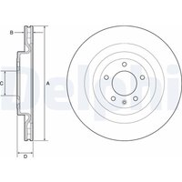 Bremsscheibe DELPHI BG9126C hinten, belüftet, hochkarbonisiert, 1 Stück von Delphi