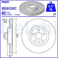 Bremsscheibe DELPHI BG9330C vorne, belüftet, hochkarbonisiert, 1 Stück von Delphi