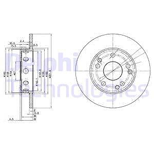 Delphi Bremsscheibe [Hersteller-Nr. BG2288] für Mercedes-Benz von Delphi